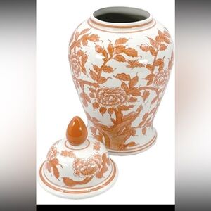 Elegant Floral Ceramic Jar with Lid